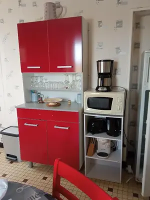 Cuisine ou kitchenette dans l'établissement Les Hortensias 26