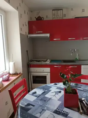 Cuisine ou kitchenette dans l'établissement Les Hortensias 26