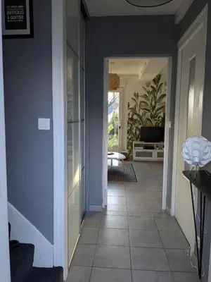 Un ou plusieurs lits dans un hébergement de l'établissement Maison de vacances cosy