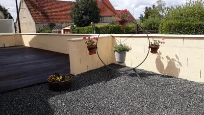 Balcon ou terrasse dans l'établissement Gîte 