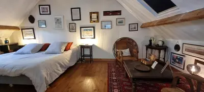 Un ou plusieurs lits dans un hébergement de l'établissement Chambres d'Hôtes Ferme de la Baie