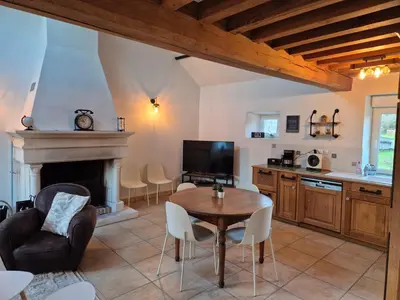 Cuisine ou kitchenette dans l'établissement Les gîtes d'Herquetot -