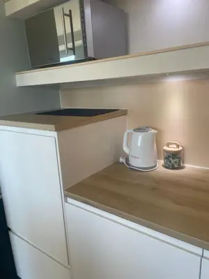 Cuisine ou kitchenette dans l'établissement Les sapins verts -inspiration deluxe