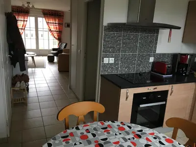 Cuisine ou kitchenette dans l'établissement Duplex Barfleur