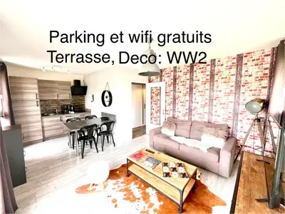 Plan de l'établissement Le Green Way, Style Seconde Guerre et terrasse