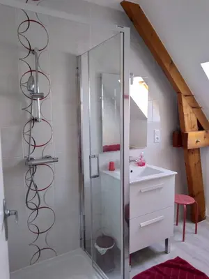 Salle de bains dans l'établissement Vent des Grèves