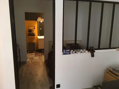 Cuisine ou kitchenette dans l'établissement Cosy Flat Cherbourg