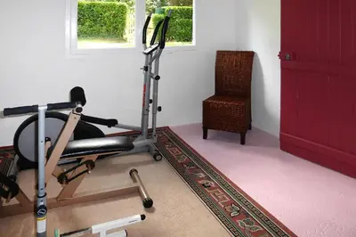 Salle ou équipements de sports de l'établissement Holiday Home in Denneville near Sandy Beach