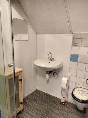 Salle de bains dans l'établissement Gite Bleu
