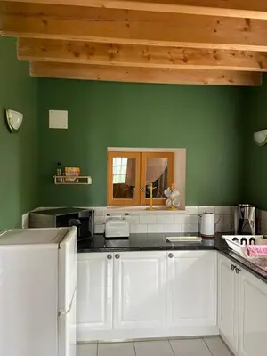 Cuisine ou kitchenette dans l'établissement Gîte La Roche