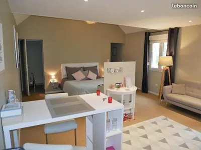 Un ou plusieurs lits dans un hébergement de l'établissement Magnifique Suite avec Jacuzzi privatif
