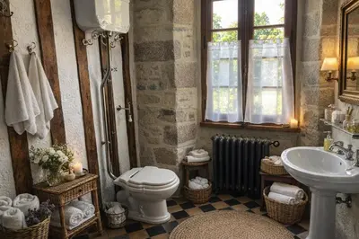 Salle de bains dans l'établissement Château d Isigny Séjour romantique et nature près du Mont-Saint-Michel