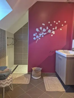 Salle de bains dans l'établissement Gîte La Motte