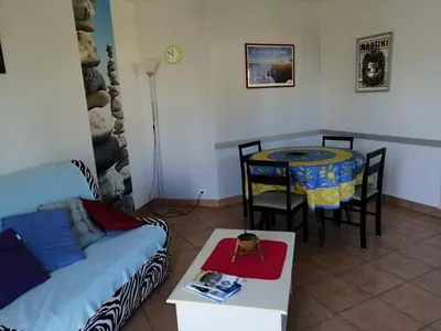 Coin salon dans l'établissement villa le patio