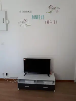 Télévision ou salle de divertissement dans l'établissement Promo F2 wifi Courseulles sur mer