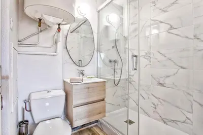 Salle de bains dans l'établissement Plage Cabourg 7bis