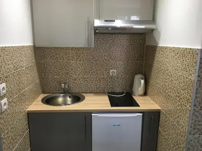 Cuisine ou kitchenette dans l'établissement Charmant Studio en plein centre ville