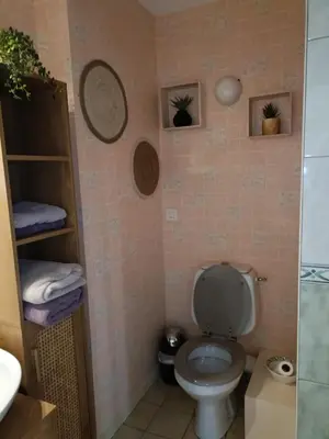 Salle de bains dans l'établissement Maison d'hôtes Les Vallées