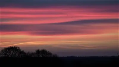 Lever ou coucher de soleil vu de le chalet ou à proximité