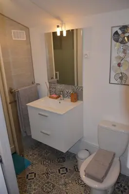 Salle de bains dans l'établissement Joli studio au calme dans un jardin privatif