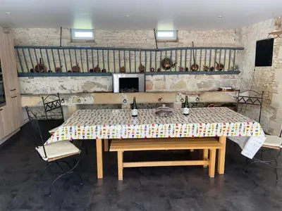 Cuisine ou kitchenette dans l'établissement La Grange d'Amfreville