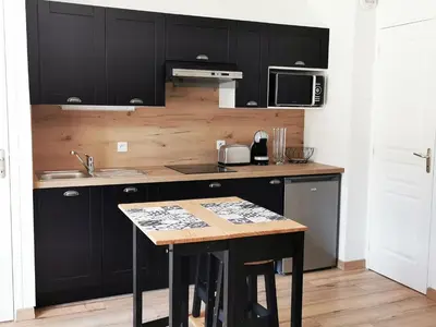 Cuisine ou kitchenette dans l'établissement Studio La P'tite Escale