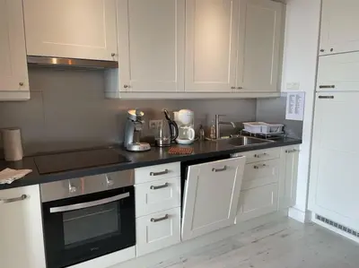 Cuisine ou kitchenette dans l'établissement LES ILES VUE SUR MER