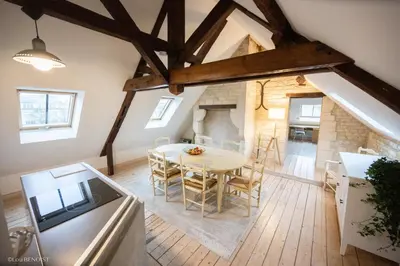 Cuisine ou kitchenette dans l'établissement Villa République Normandie