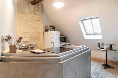 Cuisine ou kitchenette dans l'établissement Villa République Normandie