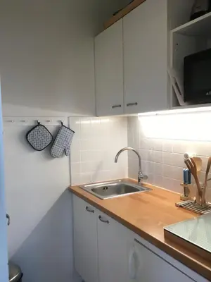 Cuisine ou kitchenette dans l'établissement Cabourg, T2 parfait pour vous ! Proche plage et centre-ville, 2 à 4 pers.