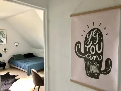 Un ou plusieurs lits dans un hébergement de l'établissement Le Spot, charmant studio à 200m de la mer