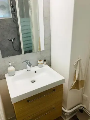 Salle de bains dans l'établissement Studio ScandiChic tout équipé centre-gare-rives-clinique à pied