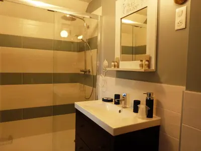 Salle de bains dans l'établissement Le Clos de l'Abré
