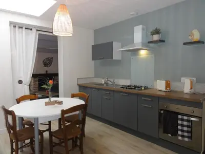 Cuisine ou kitchenette dans l'établissement Gîte** de Pauline à Sainte Mère Église
