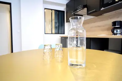 Cuisine ou kitchenette dans l'établissement City Affaire, Petit déjeuner OFFERT en Hypercentre