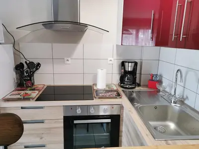 Cuisine ou kitchenette dans l'établissement Normandie, mer et campagne