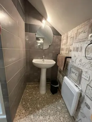 Salle de bains dans l'établissement Normandie, mer et campagne