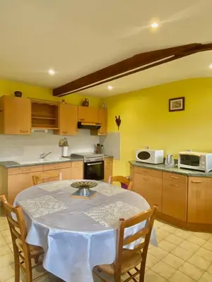 Cuisine ou kitchenette dans l'établissement L'oscar