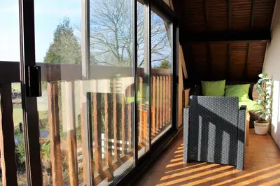 Balcon ou terrasse dans l'établissement B&B La Gautraie