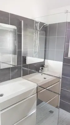 Salle de bains dans l'établissement Gîte du Moulin