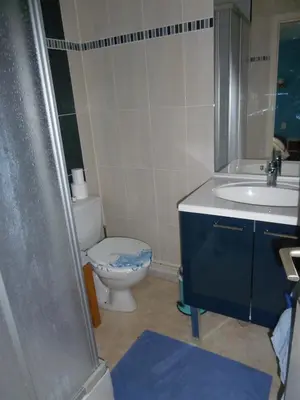 Salle de bains dans l'établissement Les Pres-Salés