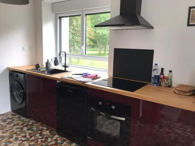 Cuisine ou kitchenette dans l'établissement Gîte Le Coq Au Vert en Suisse Normande
