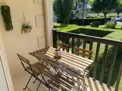 Balcon ou terrasse dans l'établissement La Fleur Marine Classé 3 étoiles - Accès direct mer Cabourg