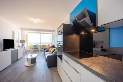 Cuisine ou kitchenette dans l'établissement Les Vagues