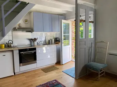 Cuisine ou kitchenette dans l'établissement Holiday home in Houtteville with garden