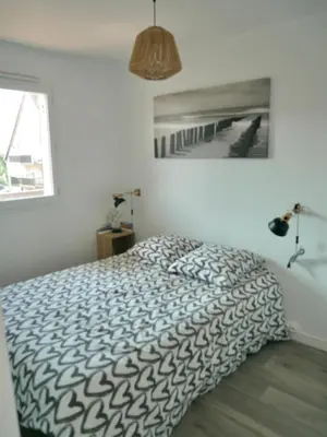 Un ou plusieurs lits dans un hébergement de l'établissement Plage Cabourg 5bis