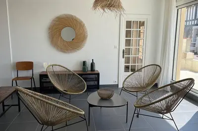 Coin salon dans l'établissement Agon-Coutainville, villa bord de mer