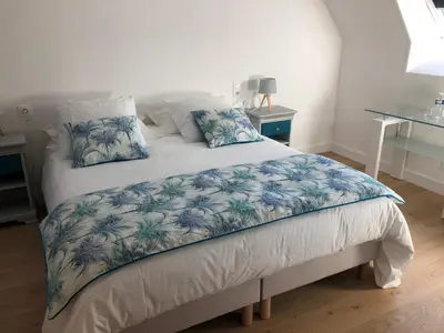 Un ou plusieurs lits dans un hébergement de l'établissement chambre d'hôtes Le Domaine de la Vallée