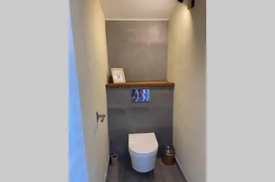 Salle de bains dans l'établissement L'atelier, dépendance de charme, Ste Mère Église
