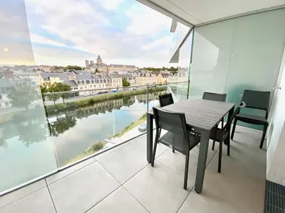 Balcon ou terrasse dans l'établissement Presqu'île de Caen, Terrasse & Parking